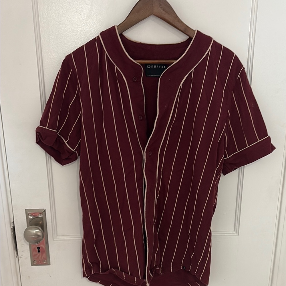 Empyre Red and White Jersey Shirt Classic Pinstripe Design